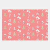 Sweet Christmas Pattern Candy Cane Holiday Geschenkpapier Set (Vorderseite)