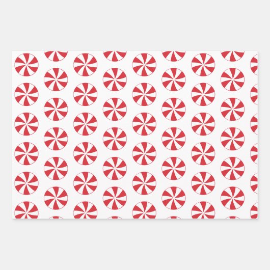Sweet Christmas Peppermint Geschenkpapier Set (Vorderseite)