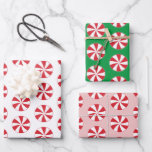 Sweet Christmas Peppermint Geschenkpapier Set<br><div class="desc">Ein Set aus 3 Packpapier mit einem köstlichen Pfefferminzdruck in weiß / grün / hellrosa Hintergrund.</div>