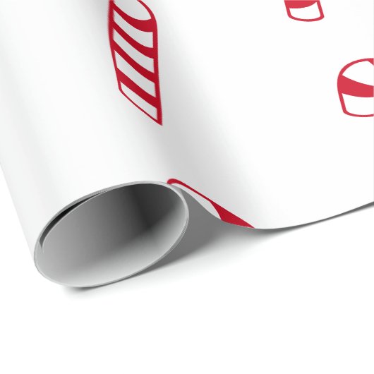 Sweet Christmas Red Candy Cane Geschenkpapier (Rolleneckpunkt)