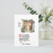 Sweet Christmas Robin am Snowy Window Postkarte (Stehend Vorderseite)