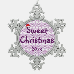 Sweet Christmas Snowflake Muster Schneeflocken Zinn-Ornament