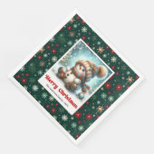 Sweet Christmas snowman watercolor kids napkins Serviette (Ecke)