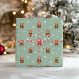 Sweet Christmas Teddy Bear Wrapping Paper Geschenkpapier
