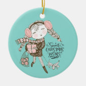 Sweet Christmas Wünsche Keramik Ornament (Vorne)