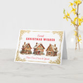 Sweet Christmas Wünsche | Lebkuchenhaus Karte (Gelbe Blume)