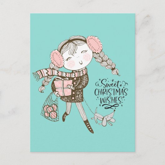 Sweet Christmas Wünsche Postkarte (Vorderseite)