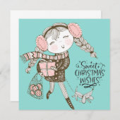 Sweet Christmas wünscht Flat Card (Vorne/Hinten)