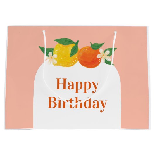 Sweet Citrus Birthday Geschenktasche Große Geschenktüte (Vorderseite)