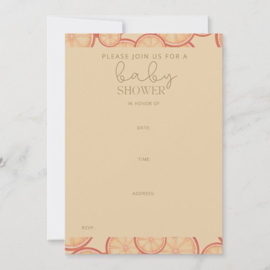 Sweet Citrus Bliss: Ein neuer Anfang Einladung (Vorderseite)