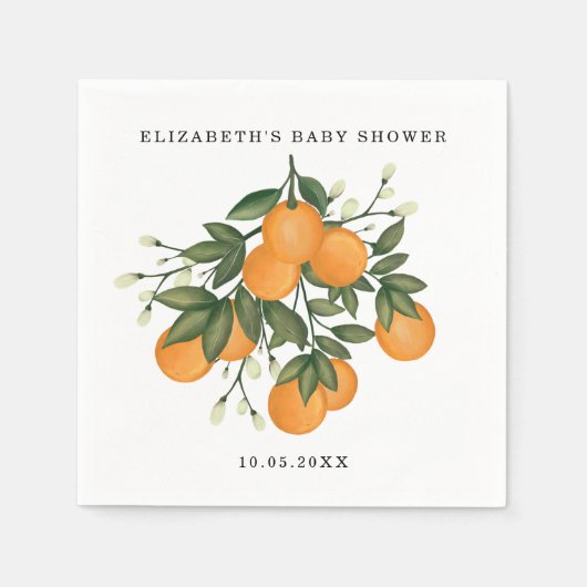 Sweet Citrus Botanical Orange Greenery Dusche Serviette (Vorderseite)