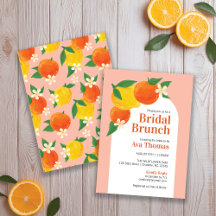 Sweet Citrus Brautparty Brunch Einladung