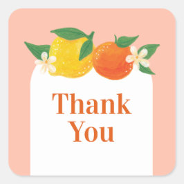 Sweet Citrus Rounded Square Vielen Dank, dass Sie  Quadratischer Aufkleber