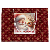 Sweet Classic Santa Claus Red Nose Rudolph Gift  Große Geschenktüte (Vorderseite)