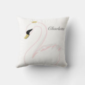 Sweet Classic Swan Pillow mit Gold Akzenten Kissen (Rückseite)