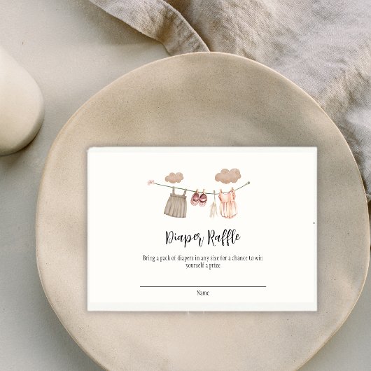 Sweet Clothesline Girls Babydusche Windelwanne Begleitkarte