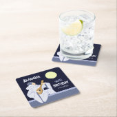 Sweet Clown (Pierrot) spielt Lute CC1270 Geburtsta Rechteckiger Pappuntersetzer (Vor Ort)