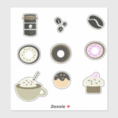 Sweet Coffee Leckereien Set Aufkleber (Blatt)
