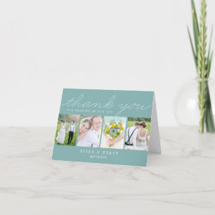 Sweet Collage Wedding Dankeschön Card - Aqua Dankeskarte