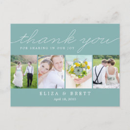 Sweet Collage Wedding Dankeschön Card - Aqua Postkarte