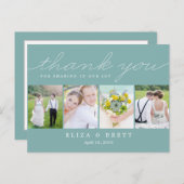 Sweet Collage Wedding Dankeschön Card - Aqua Postkarte (Vorne/Hinten)
