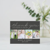 Sweet Collage Wedding Dankeschön Card - Kohle Postkarte (Stehend Vorderseite)