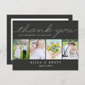 Sweet Collage Wedding Dankeschön Card - Kohle Postkarte (Vorne/Hinten)