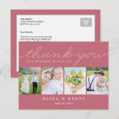 Sweet Collage Wedding Dankeschön Karte - Rosa (Vorne/Hinten)