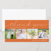 Sweet Collage Wedding Dankeschön Karten - Orange (Vorne/Hinten)