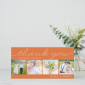 Sweet Collage Wedding Dankeschön Karten - Orange (Stehend Vorderseite)