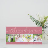 Sweet Collage Wedding Dankeschön Karten - Pink (Stehend Vorderseite)