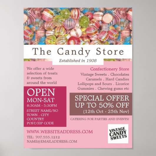 Sweet Collection, Süßwarenwerbung Poster (Vorne)