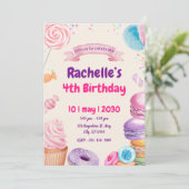 Sweet & Colorful Birthday Party Einladung (Stehend Vorderseite)