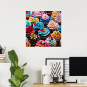 Sweet Colorful Cupcakes Version 2 Poster (Heimbüro)