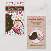 Sweet Colorful Damask Chicks Polka Dots Whimsical Visitenkarte (Vorne/Hinten)