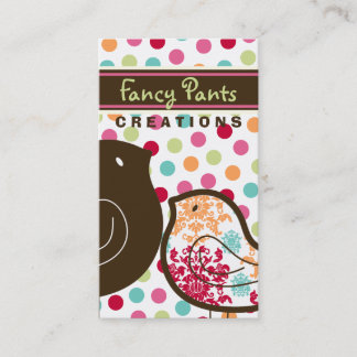 Sweet Colorful Damask Chicks Polka Dots Whimsical Visitenkarte