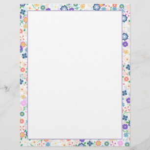 Sweet Colorful Ditsy Floral Pattern Briefbogen
