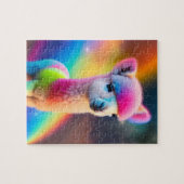 Sweet Colorful Fluffy Little Niedlich Alpaca Puzzle (Horizontal)