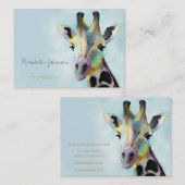 Sweet Colorful Giraffe Portrait Malerei Visitenkarte (Vorne/Hinten)