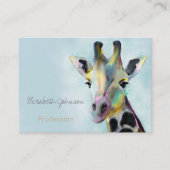 Sweet Colorful Giraffe Portrait Malerei Visitenkarte (Vorderseite)