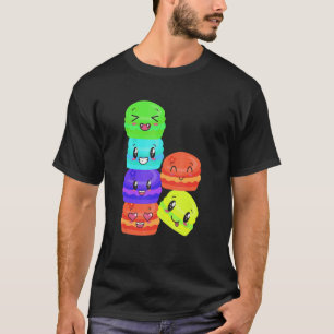 Sweet Colorful Macaroons Happy Foods gestapelt Up T-Shirt