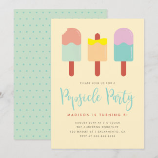 Sweet Colorful Popsicle Party Sommer Geburtstag Einladung