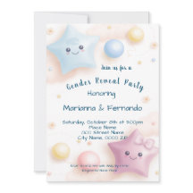 Sweet Colorful Stars Gender Reveal Party