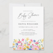 Sweet Colorful Wildblume Floral Baby Dusche Einladung (Vorderseite)