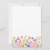 Sweet Colorful Wildblume Floral Baby Dusche Einladung (Rückseite)