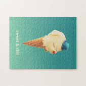 Sweet Cone: Smiling Bichon Ice Cream Art Puzzle (Horizontal)