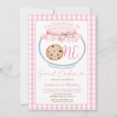 Sweet Cookie Girl First Birthday Pink Gingham Jar Einladung (Vorderseite)