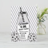 Sweet Cookie Mouse First Birthday Einladung (Stehend Vorderseite)