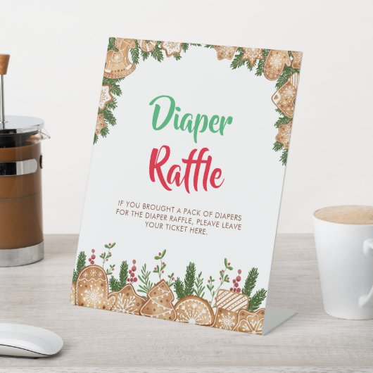Sweet Cookie Weihnachts Windeln Raffle Baby Dusche Sockelschild (In SItu)