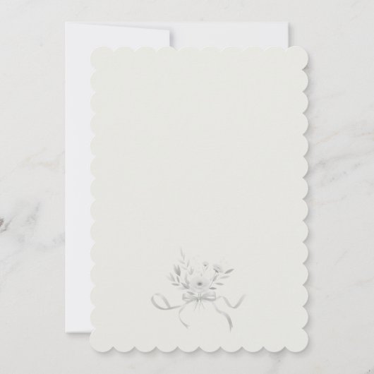 Sweet Coquette Beige Bow Krawatte Elegant Babydusc Einladung (Rückseite)